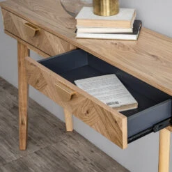 LOFTUS Console Table 120cm - Oak(Loftus Console Table 120cm Oak Copy) -Modern Furniture Loftus ConsoleTable CloseUp 1000
