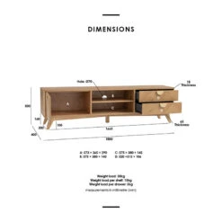 LOFTUS Entertainment TV Unit 180cm - Oak(Loftus Entertainment Tv Unit 180cm Oak) -Modern Furniture Loftus MediaUnit7dms 800