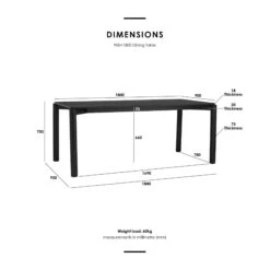 LONY Dining Table 180cm - Black(Lony Dining Table 180cm Black) -Modern Furniture Lony DiningTable 06