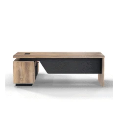 BALDER Executive Desk With Right Return 1.8-2.0M - Warm Oak & Black(Balder Executive Desk With Right Return 1 8 2 0m Mahogany Black) -Modern Furniture M2505Right