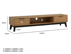 MALTON Entertainment TV Unit 180cm - Natural & Black(Malton Entertainment Tv Unit 180cm Natural Black) -Modern Furniture MALTONTVUnitdms 800