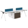 WILLS 4 People Back To Back Workstation - Coffee & White(Wills 4 Seat Workstation White Coffee Blue) -Modern Furniture MF 22FKD461800