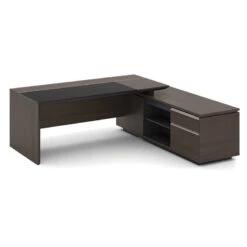 CARTER Executive Office Desk With Right Return 2.2M - Coffee & Charcoal(Carter Executive Office Desk Right Return 220cm Coffee Charcoal) 15 CARTER Executive Office Desk With Right Return 2.2M - Coffee & Charcoal(Carter Executive Office Desk Right Return 220cm Coffee Charcoal) -Modern Furniture MF 22MKD164BackRIGHT 800