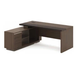 Carter Executive Office Desk + Left Return - 180cm - Coffee + Charcoal(Carter Executive Office Desk Left Return 180cm Coffee Charcoal) -Modern Furniture MF 22MKD181LeftreturnBack 3 800