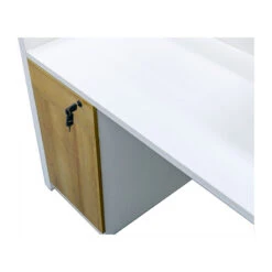 ZIVA Reception Desk 1.8M With Left Panel - Oak & White(Ziva Reception Desk 180cm Left Panel White 1) -Modern Furniture MF 22RKH001 ZIVA DESK D2 800