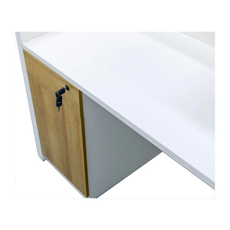 ZIVA Reception Desk 1.8M With Right Panel - Oak & White(Ziva Reception Desk 180cm Right Panel White) 8 ZIVA Reception Desk 1.8M With Right Panel - Oak & White(Ziva Reception Desk 180cm Right Panel White) - Image 6