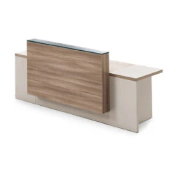 CONELLI Reception Desk2.4M - Light Walnut(Conelli Reception Desk 240cm Light Walnut)