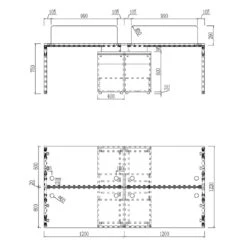 WILLS 4 People Back To Back Workstation - Coffee & White(Wills 4 Seat Workstation White Coffee Blue) 9 WILLS 4 People Back To Back Workstation - Coffee & White(Wills 4 Seat Workstation White Coffee Blue) -Modern Furniture MF 26FKD461 dms 1000