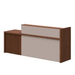 KNOX Reception Desk 240cm Left Panel - Walnut(Knox Reception Desk 240cm Left Panel Brown)
