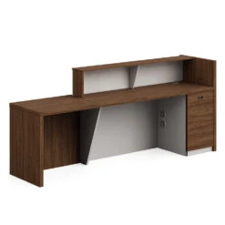 KNOXReception Desk 180cm Right Panel - Walnut(Knox Reception Desk 1 8m Left Panel Sand Chocolate) -Modern Furniture MF 27RJS064 back view 1000 1