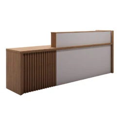 KNOX Reception Desk 240cm Left Panel - Walnut(Knox Reception Desk 240cm Left Panel Brown) -Modern Furniture MF 27RJS065 2 1000 1