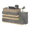 KERANReception Desk 1.8M Right Panel - Acacia & Carbon Grey Colour(Keran Reception Desk 1 8m Acacia Carbon Grey Colour) -Modern Furniture MF 27RZJ024 001 800