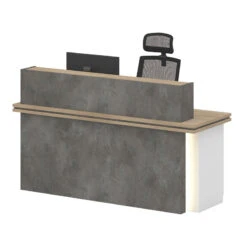 JARINReception Desk 1.8M Right Panel - Carbon Grey & White Colour(Jarin Reception Desk 1 8m Carbon Grey White Colour)
