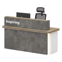 JARINReception Desk 1.8M Right Panel - Carbon Grey & White Colour(Jarin Reception Desk 1 8m Carbon Grey White Colour) -Modern Furniture MF 27RZJ026 001copyRGB