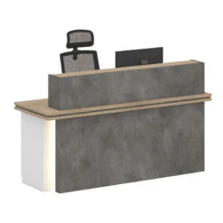 JARINReception Desk 1.8M Left Panel - Carbon Grey & White Colour(Jarin Reception Desk 1 8m Left Panel Carbon Grey White Colour)