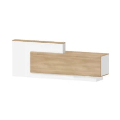 HELMER Reception Desk 2.4M Right Panel - Oak & White(Helmer Reception Desk Right Panel 240x65x105)