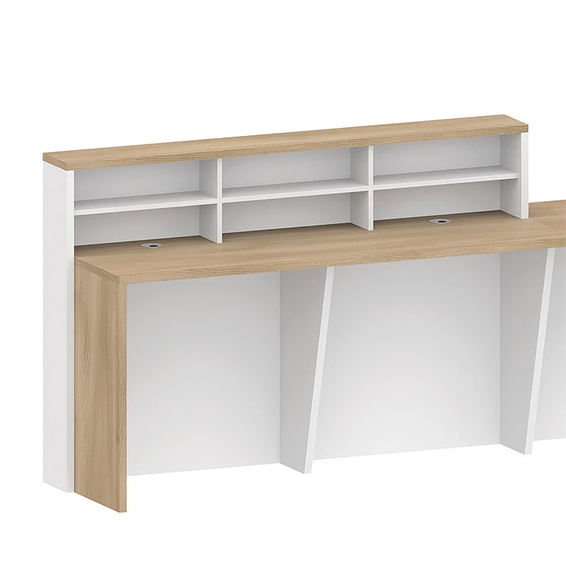 HELMER Reception Desk 2.4M Left Panel - Oak & White(Helmer Reception Desk 2 4m Left Panel White) 7 HELMER Reception Desk 2.4M Left Panel - Oak & White(Helmer Reception Desk 2 4m Left Panel White) - Image 5