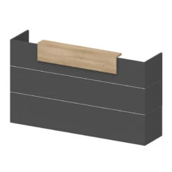 BELEN Reception Desk 1.8M - Acacia & Carbon Grey(Belen Reception Desk 1 8m Acacia Carbon Grey)