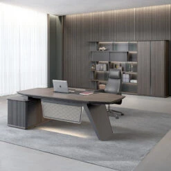 MADDOK Executive Desk With Right Return 200cm - Chocolate & Charcoal Grey(Maddok Executive Desk With Right Return 200cm Chocolate Charcoal Grey) 9 MADDOK Executive Desk With Right Return 200cm - Chocolate & Charcoal Grey(Maddok Executive Desk With Right Return 200cm Chocolate Charcoal Grey) -Modern Furniture MF 56MTS008LifestyleRight 800