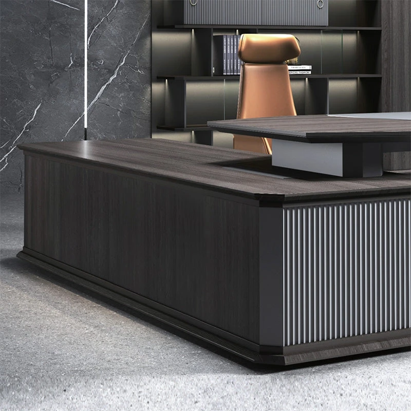 MADDOK Executive Desk With Right Return 200cm - Chocolate & Charcoal Grey(Maddok Executive Desk With Right Return 200cm Chocolate Charcoal Grey) 6 MADDOK Executive Desk With Right Return 200cm - Chocolate & Charcoal Grey(Maddok Executive Desk With Right Return 200cm Chocolate Charcoal Grey) - Image 4