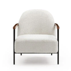 KAZANLounge Chair - Off White, Walnut & Black(Kazan Lounge Chair Cream Walnut Black) -Modern Furniture MS PCR027 1312 A 1000