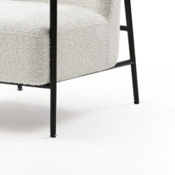 KAZANLounge Chair - Off White, Walnut & Black(Kazan Lounge Chair Cream Walnut Black) -Modern Furniture MS PCR027 1312 Bcloseup3 1000