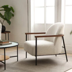 KAZANLounge Chair - Off White, Walnut & Black(Kazan Lounge Chair Cream Walnut Black) -Modern Furniture MS PCR027 1312 Lifestyle2 800