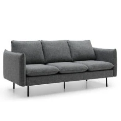 DALTON 3 Seater Sofa - Dark Grey & Black(Dalton 3 Seater Sofa Dark Grey)