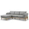 BRONTE 3 Seater Sofa With Left Chaise - Light Grey & Oak(Bronte 3 Seater Sofa With Left Chaise Cream) -Modern Furniture MS SF406 1250 L B 1000