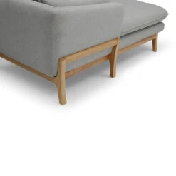 BRONTE 3 Seater Sofa With Left Chaise - Light Grey & Oak(Bronte 3 Seater Sofa With Left Chaise Cream) -Modern Furniture MS SF406 1250 L E 1000