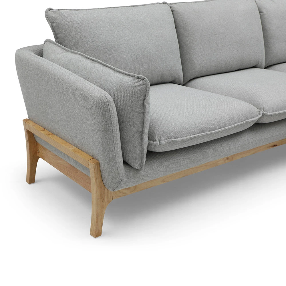 BRONTE 3 Seater Sofa With Right Chaise - Light Grey & Oak(Bronte 3 Seater Sofa With Right Chaise Light Grey) 10 BRONTE 3 Seater Sofa With Right Chaise - Light Grey & Oak(Bronte 3 Seater Sofa With Right Chaise Light Grey) - Image 8