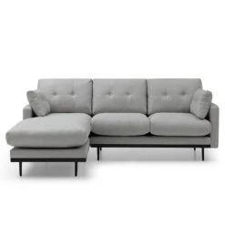 HAVANA 3 Seater Sofa With Left Chaise - Light Grey & Black(Havana 3 Seater Sofa With Left Chaise Light Grey) -Modern Furniture MS SF408 1250 L A 1000