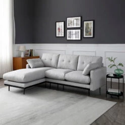 HAVANA 3 Seater Sofa With Left Chaise - Light Grey & Black(Havana 3 Seater Sofa With Left Chaise Light Grey) -Modern Furniture MS SF408 1250 LLifestyle1 1000