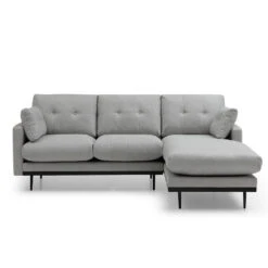 HAVANA 3 Seater Sofa With Right Chaise - Light Grey & Black(Havana 3 Seater Sofa With Right Chaise Light Grey) -Modern Furniture MS SF408 1250 R A 1000