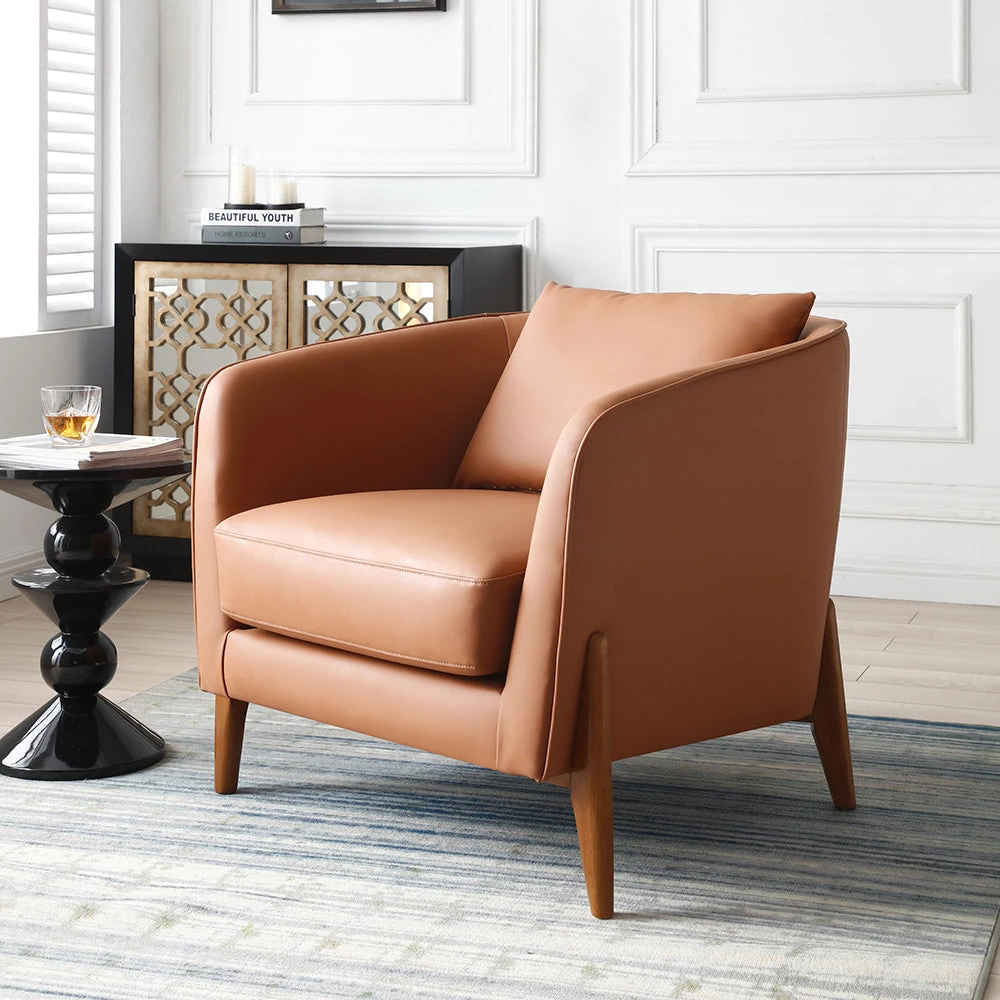 JUNO Lounge Chair - Tan & Walnut(Juno Lounge Chair Tan Walnut) 4 JUNO Lounge Chair - Tan & Walnut(Juno Lounge Chair Tan Walnut) - Image 2