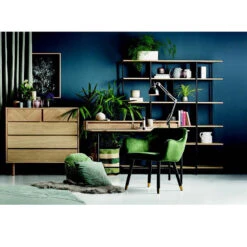 DOVER Study Desk 120cm - Natural & Black(Merton Study Desk 120cm Natural Black) -Modern Furniture MertonDeskLifestyle 800