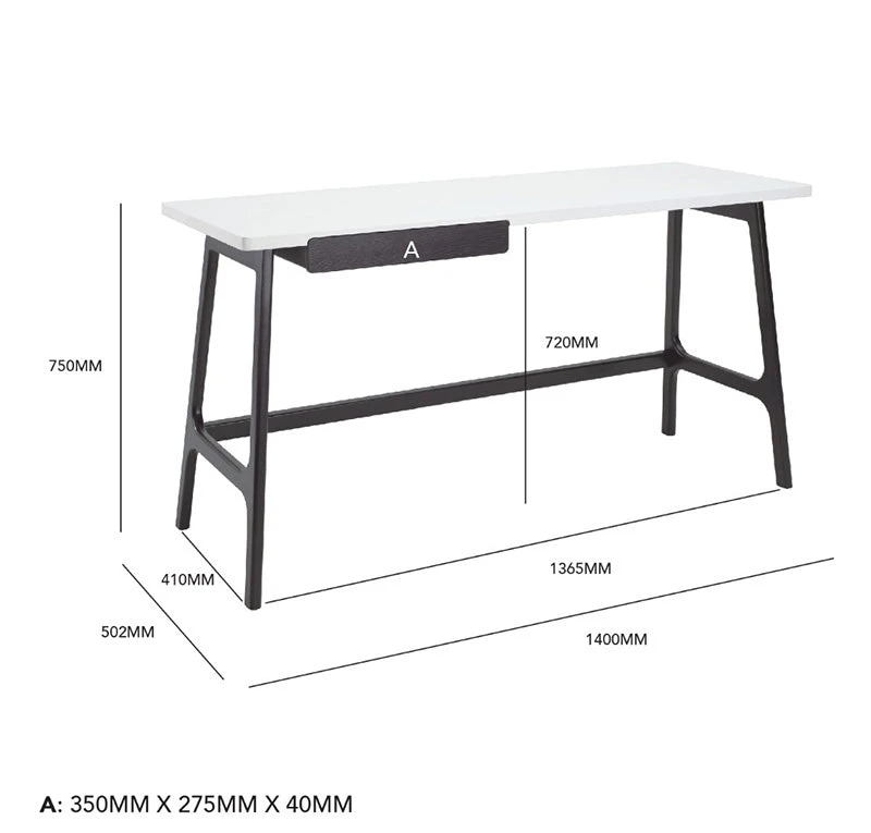 MOREY Study Desk - White & Black(Morey Working Desk In White) 9 MOREY Study Desk - White & Black(Morey Working Desk In White) - Image 7