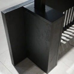 DAXTON Executive Desk With Right Return With Lift 200cm - Black(Daxton Executive Desk With Right Return 200cm Warm Oak Black Copy) -Modern Furniture MotorLeg2R 1000