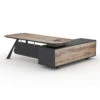 EASTON Executive Desk With Left Return 2.2-2.4m - Warm Oak & Black(Easton Executive Desk With Left Return 2 2m Mahogany Black 1) -Modern Furniture N2805 2copy