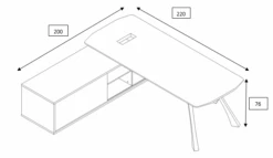 EASTON Executive Desk With Right Return 2.2-2.4m - Warm Oak & Black(Easton Executive Desk With Right Return 2 2m Mahogany Black) -Modern Furniture N2805SIZE 6cdc10a2 993a 496a 9e27 65ecf903c538