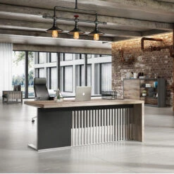 AFTAN Executive Desk Left Panel 180cm - Warm Oak & Black(Aftan Executive Office Desk Left Panel 1 8m Mahogany Black) -Modern Furniture N2806 2Leftcopy aaaab940 e331 4f78 b81e 2b5607f2cf8a