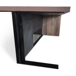 AFTAN BLACK HAWK Limited Edition - Executive Desk Pedestal & Right Mobile Return 180cm - Warm Oak &Black(Aftan Executive Desk With Pedestal Right Mobile Return 180cm Warm Oak Black) -Modern Furniture N2806 BLACK Side Right 800