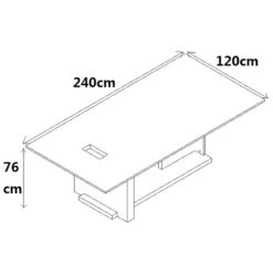 ZEA Boardroom Table 2.4M - Warm Oak & Black(Zea Boardroom Table Mahogany Color) -Modern Furniture N2810 Dimensions copy