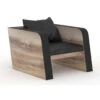 FRANCO Single Seater Sofa - Warm Oak & Black(Franco Single Seater Sofa Mahogany Black) -Modern Furniture N2821 1 copy