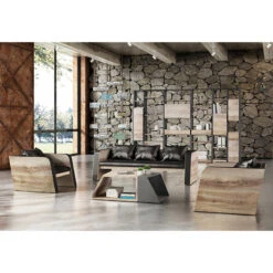 FRANCO Three Seater Sofa - Warm Oak & Black(Franco Three Seater Sofa Mahogany Black) -Modern Furniture N2821 2 copy 9e981063 5da7 4275 8b8d 866d8f6bfb9e