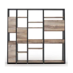 BARON Display Unit 230cm - Warm Oak & Black(Baron Display Unit 2 3m Mahogany Black)