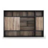 PHOENIX Display Wall Unit 3.0M - Warm Oak & Black(Phoenix Display Unit 3 0m Mahogany Black) -Modern Furniture NS2805 copy