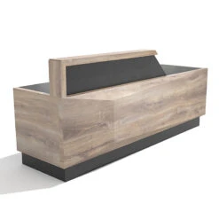 CONROY 2.4M Reception Desk Right Panel - Warm Oak & Black(Conroy Reception Desk Brown Oak)