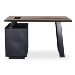 ARTO Single Workstation Desk With Right Cabinet 1.2M - Warm Oak & Black(Arto Single Workstation Desk With Right Cabinet 1 2m Mahogany Black) -Modern Furniture NW00703Rcopy