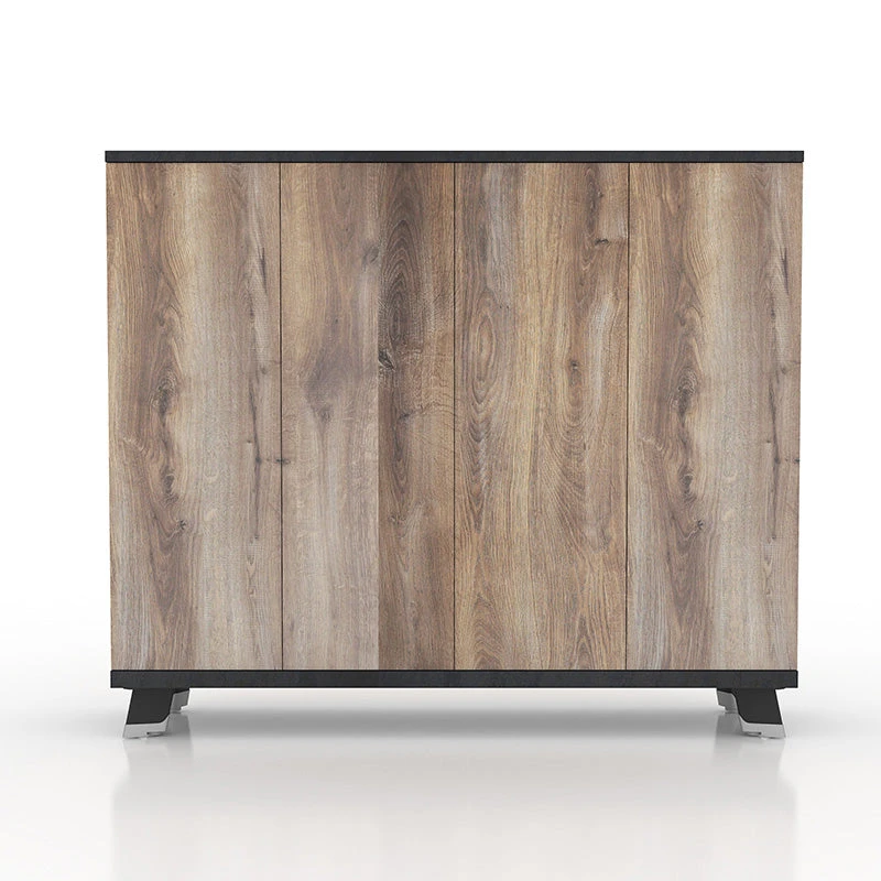 HALDIS Credenza 160cm - Warm Oak & Black(Haldis Credenza Low Cabinet Mahogany Colour) 3 HALDIS Credenza 160cm - Warm Oak & Black(Haldis Credenza Low Cabinet Mahogany Colour)